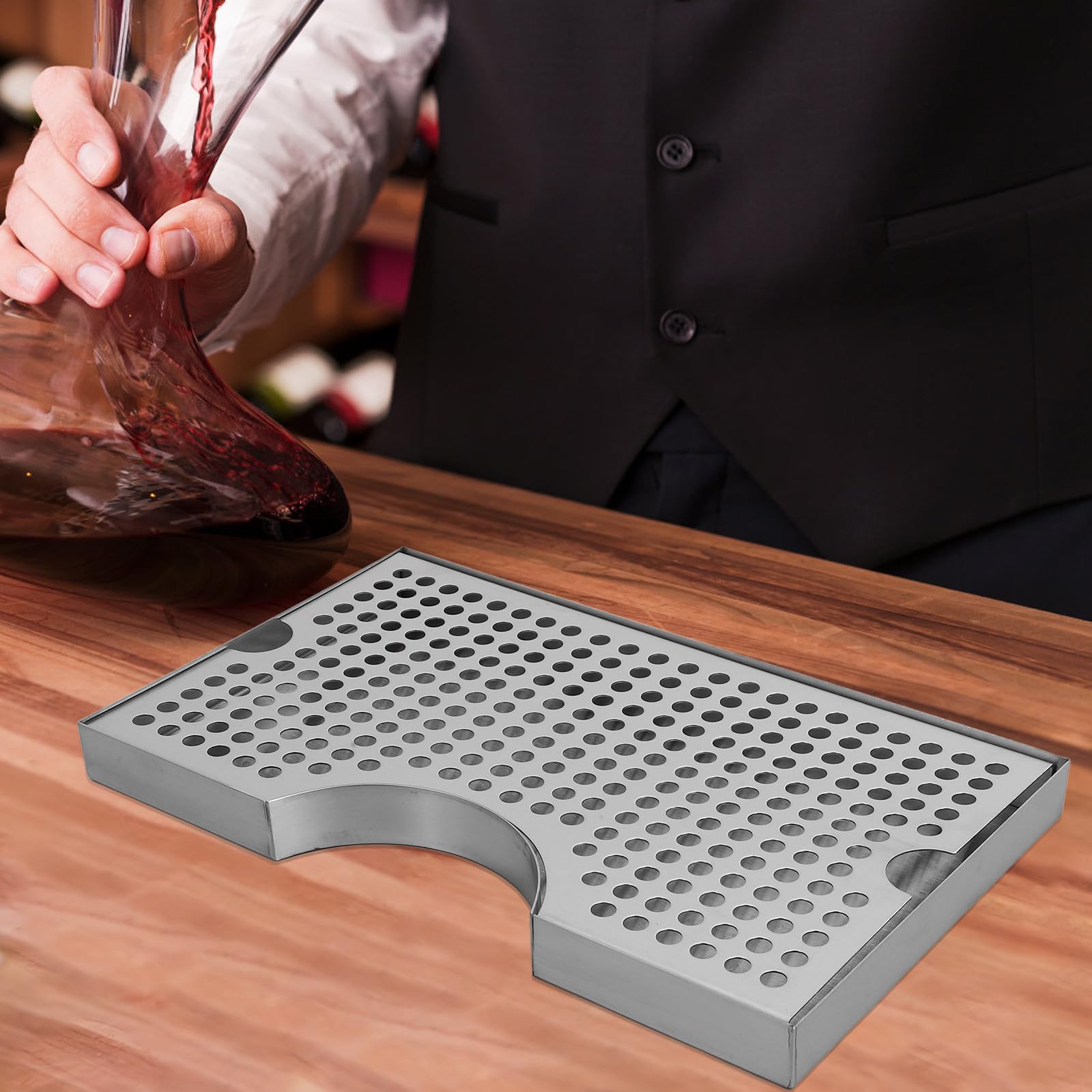 TOYANDONA Bac Égouttoir pour Tireuse à Bière en Acier Inoxydable 304 Plateau Récupérateur D'eau et Gouttes, Protection de Table Polyvalente et Solide
