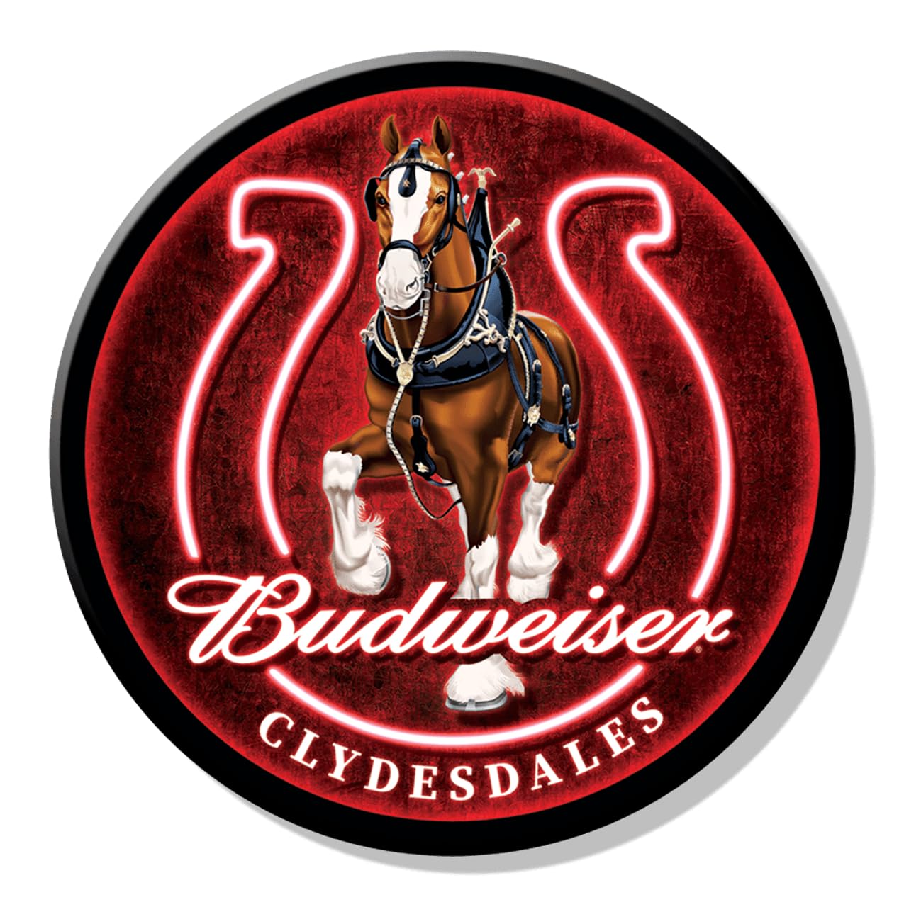 Desperate Enterprises Budweiser - Clydesdales Budweiser Clydesdales Round Refrigerator Magnet - Funny Fridge Magnets For Work, Home & School - Made In The Usa