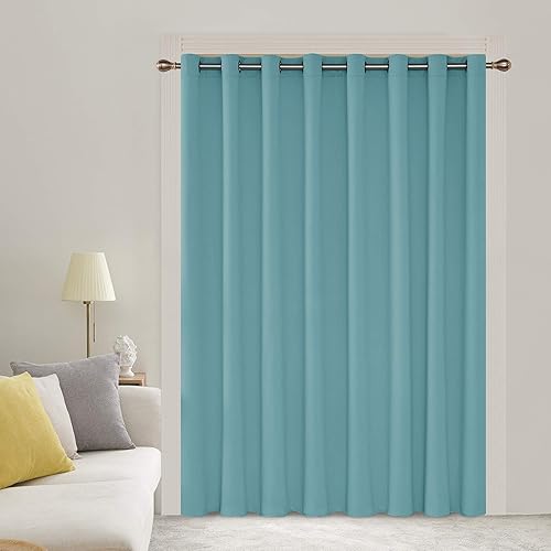 Miniatura 178 de Deconovo Darken - Cortina opaca con aislamiento térmico y ojales para sala de estar, 42 x 63 pulgadas, color blanco puro Negro,Beige claro,Azul