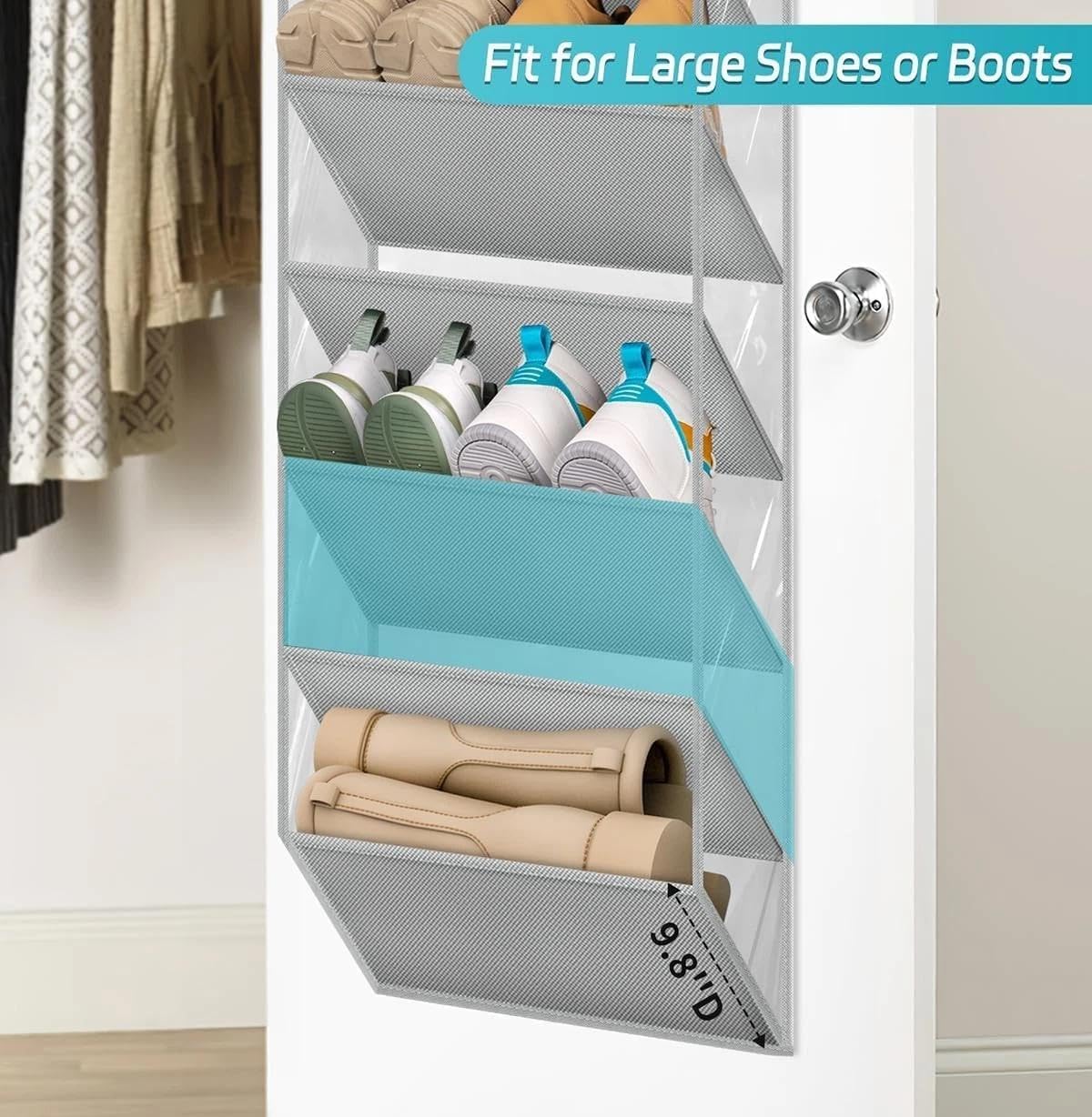 for 10 Tier Clear Over The Door Shoe Organizer Storage, Deep Pockets Large