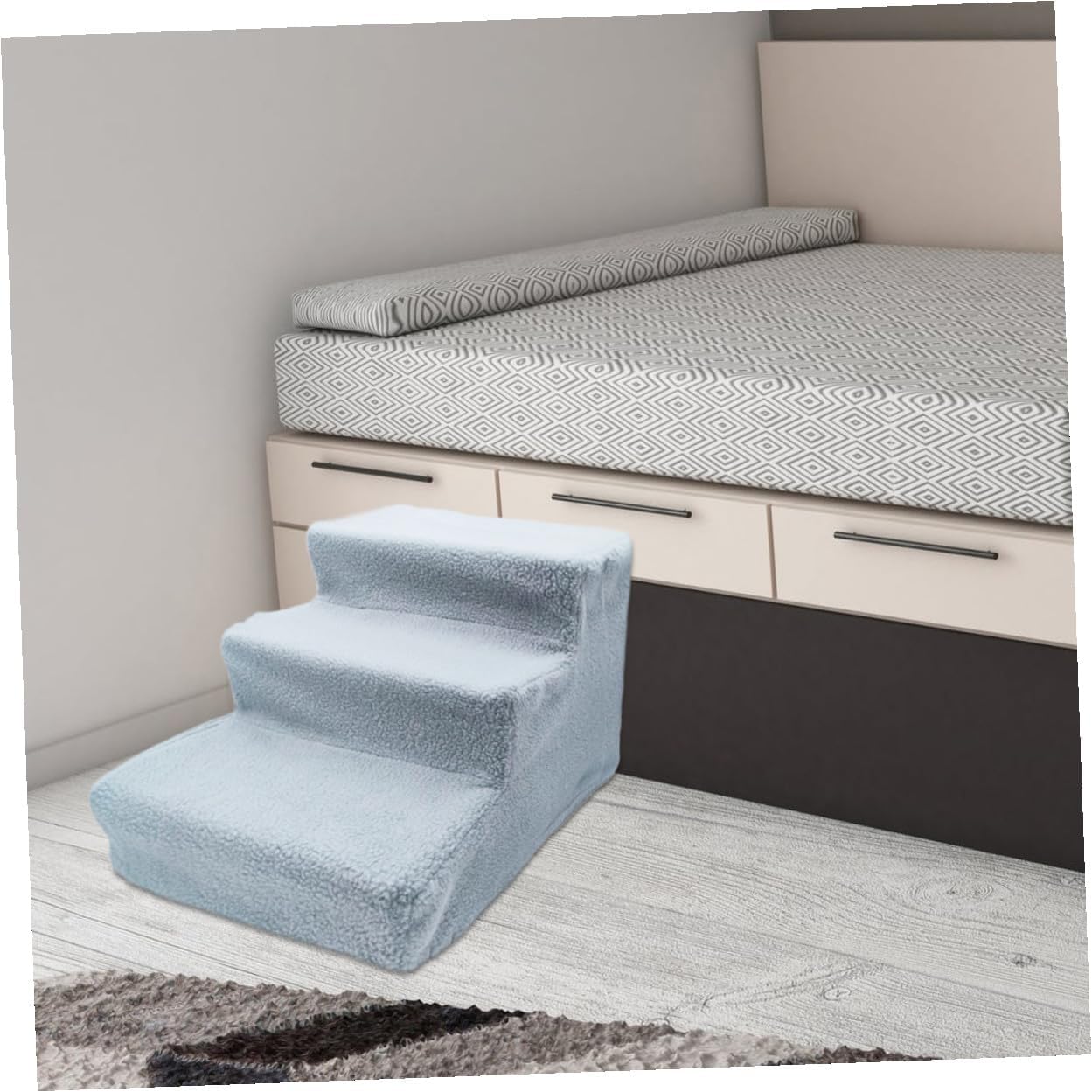 BESPORTBLE Portable Lightweight Pet Steps Ladder for Small Puppies Cats Elder Pets Joint Relief Indoor Ramp for Sofa Bed Couch Grey