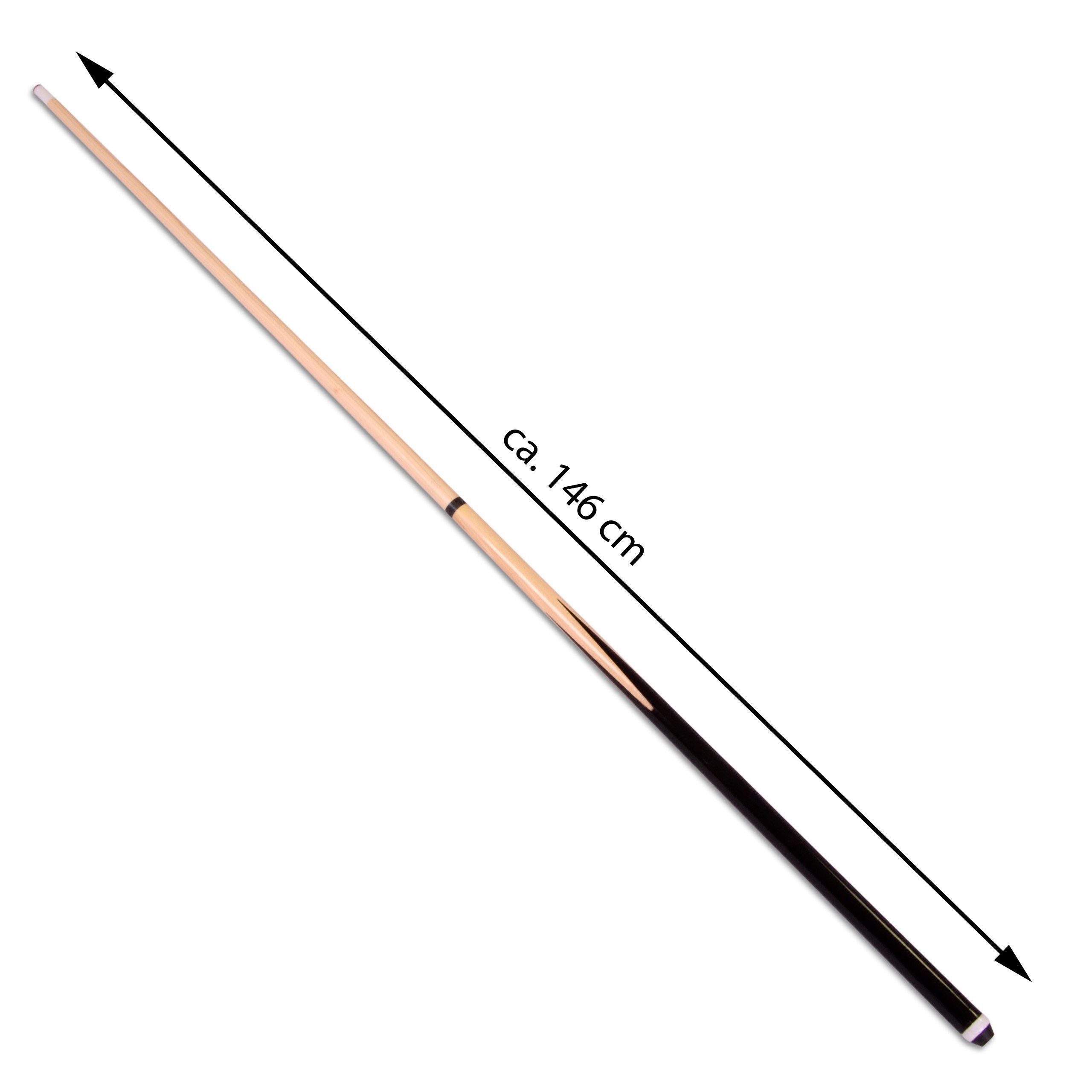 Nexos Trading 2er Set Queues für Billard Snooker Pool aus Holz je 2 teilig ca. 146cm (57 Zoll) mit Gummipuffer und Klebeleder Ø 12mm