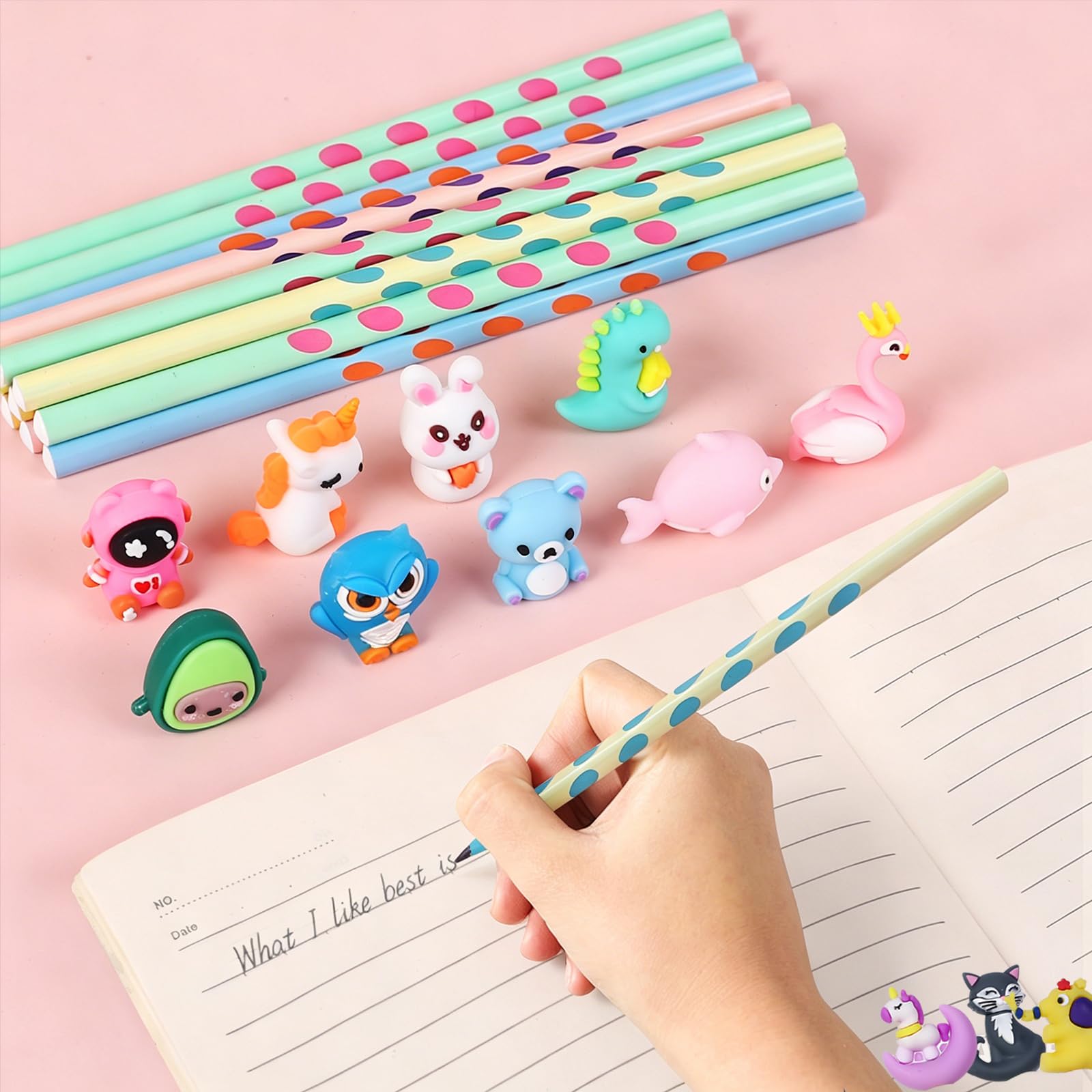 32 Pezzi Matite Colorate con Topper Animali Gadget Compleanno Bambini