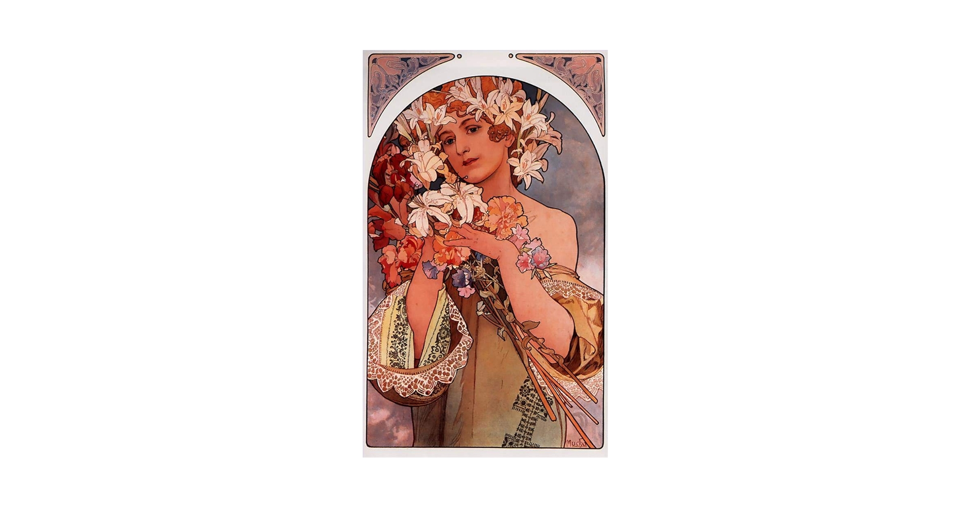 Amazon.com: 6 Paintings Flower 1897 litho Czech Art Nouveau