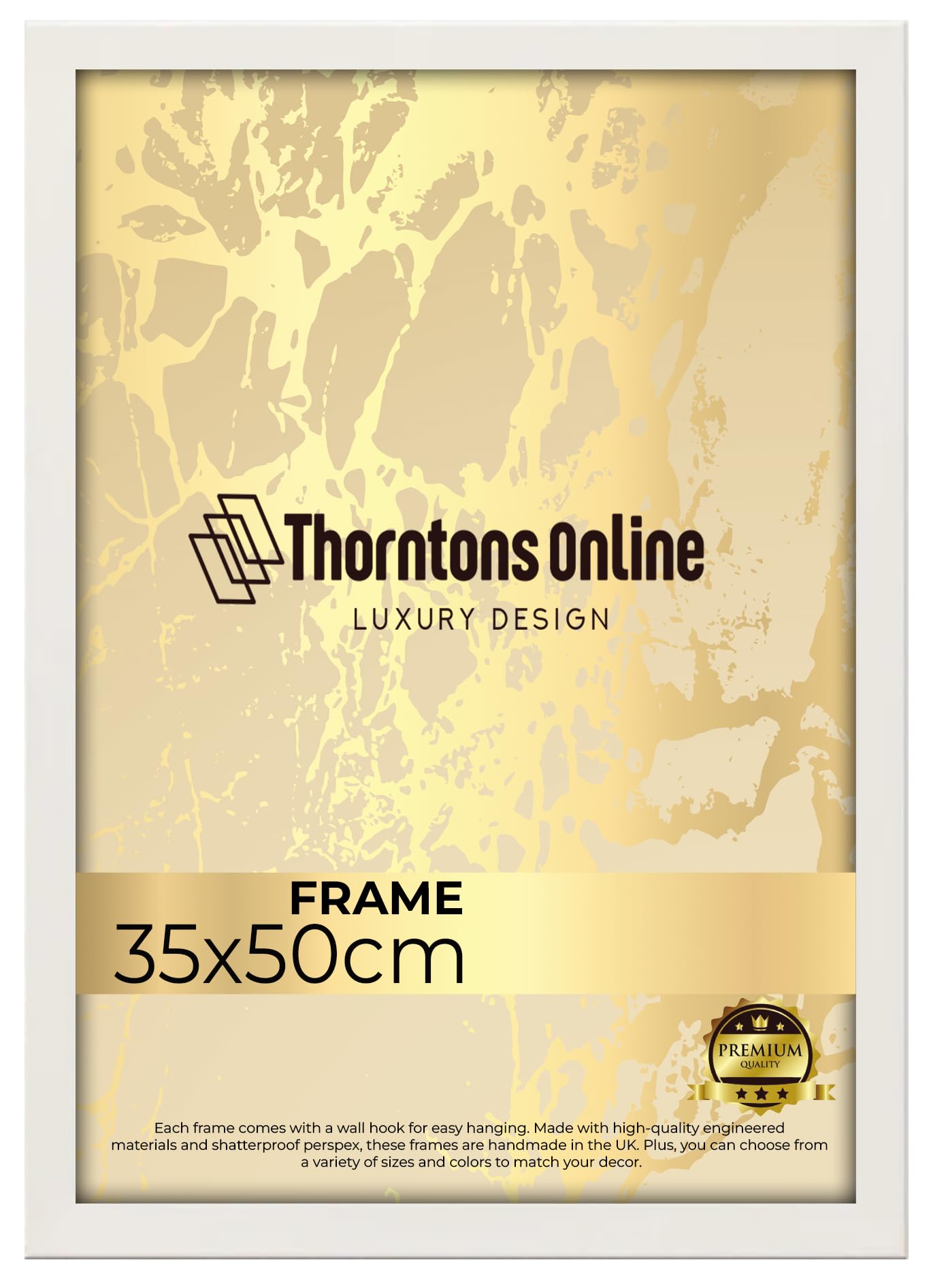 White Throntons Frames B3-35 × 50 Cm Mdf Wood Photo Picture Poster Frame With Acrylic Glass Portrait Or Landscape Wall Mount Decoration Display