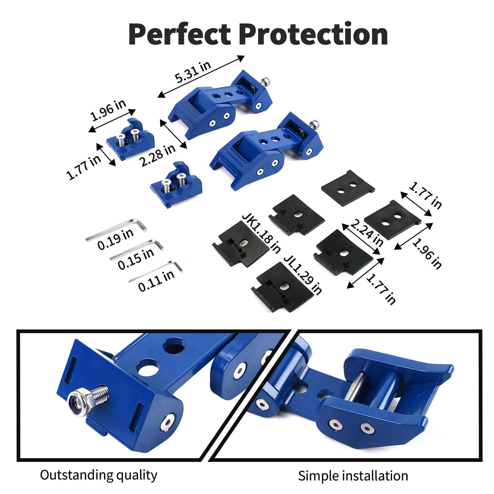 Amazon.com: JWWY for Jeep Wrangler Hood Latches Clamp Aluminum