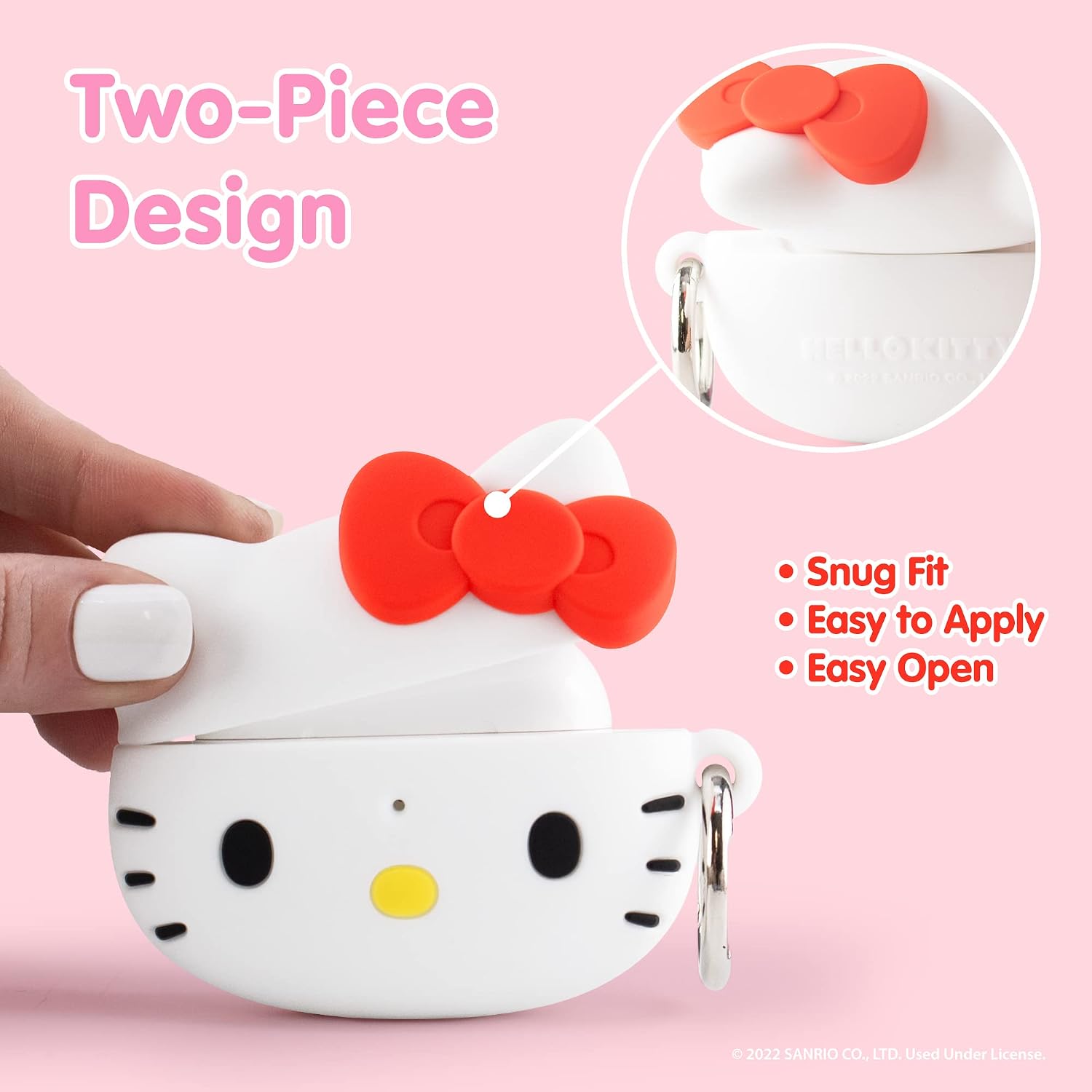 iFace Hello Kitty & Friends Cute Case [ Compatible with AirPods 3rd Gen. only, Not for Pro3] - Silicone Protective Cover [Carabiner Clip Included] [Wireless Charging Compatible Cover] - Hello Kitty image 5