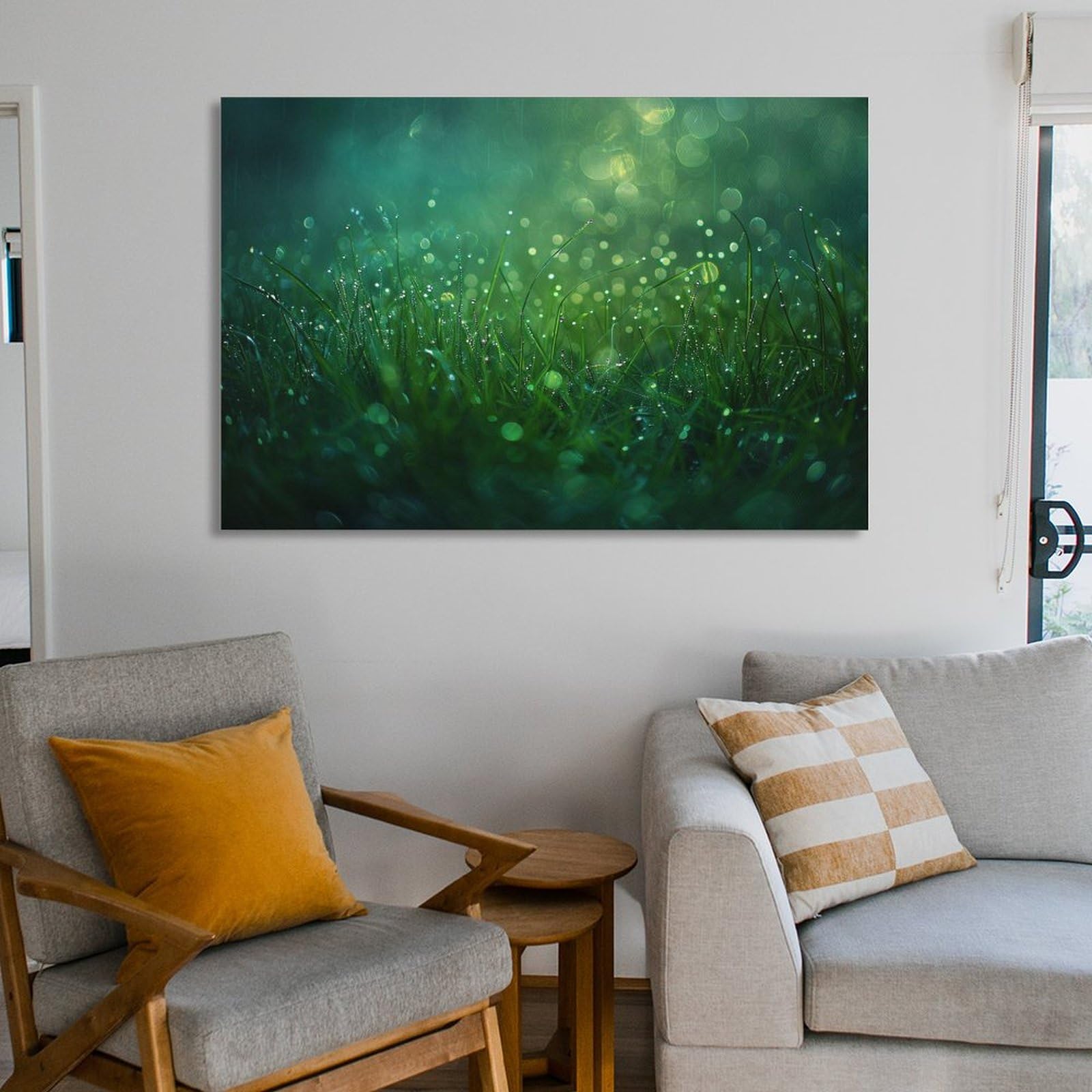 Amazon.co.jp: 絵画 雨の後の草インテリア 絵画 植物イラストアート