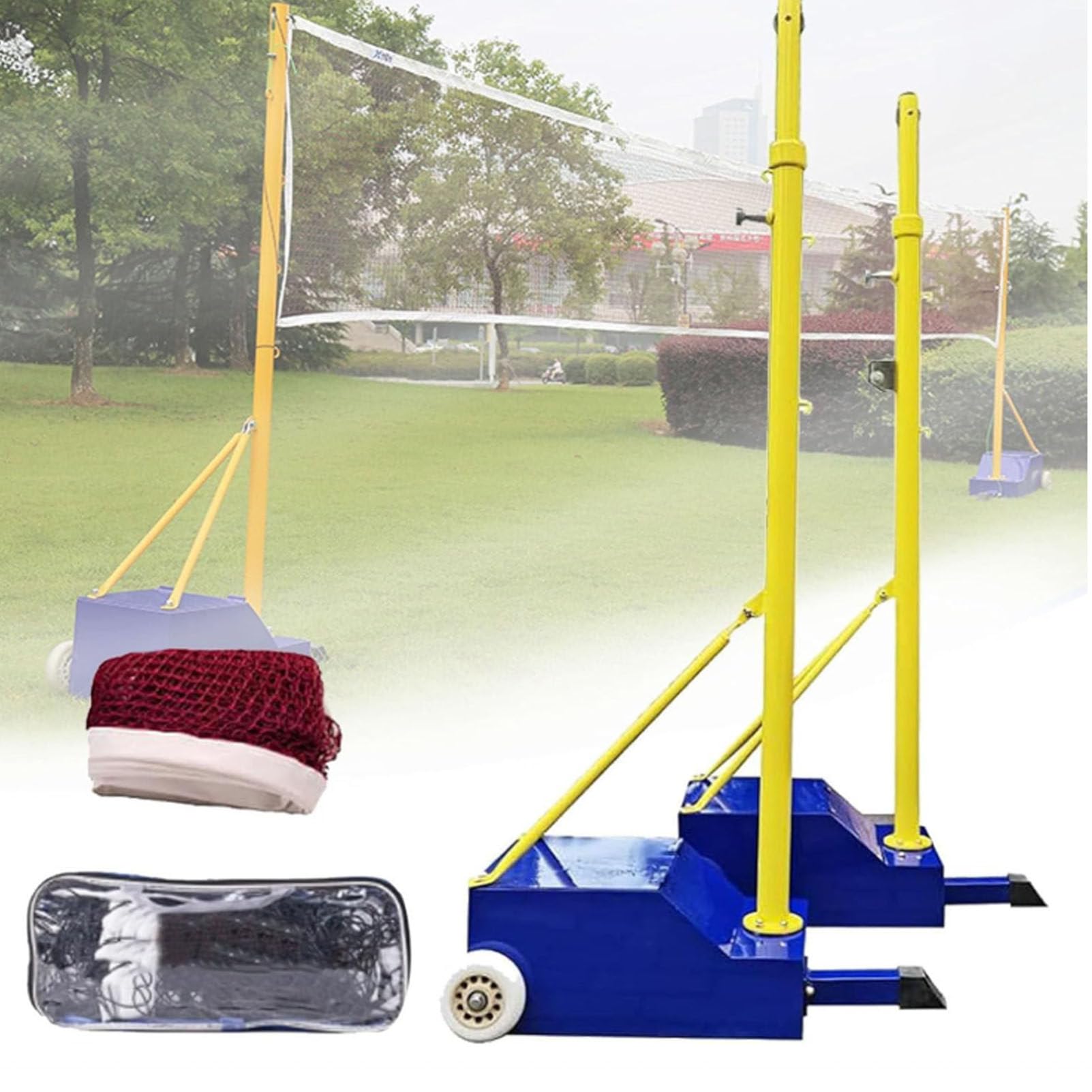 Filet de badminton portable et volley : structure stable sans fixation
