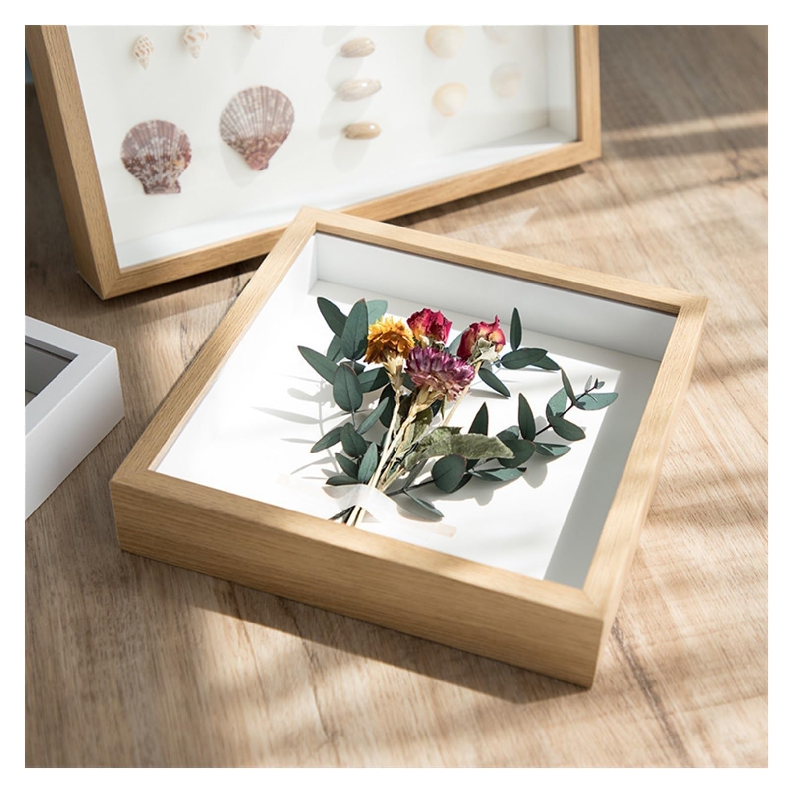 Akrylowa drewniana ramka na zdjęcia, Shadow Box o głębokości 3 cm wiele rozmiarów 6-10 cali wielokolorowa(Black Frame,20X25cm 10inch)