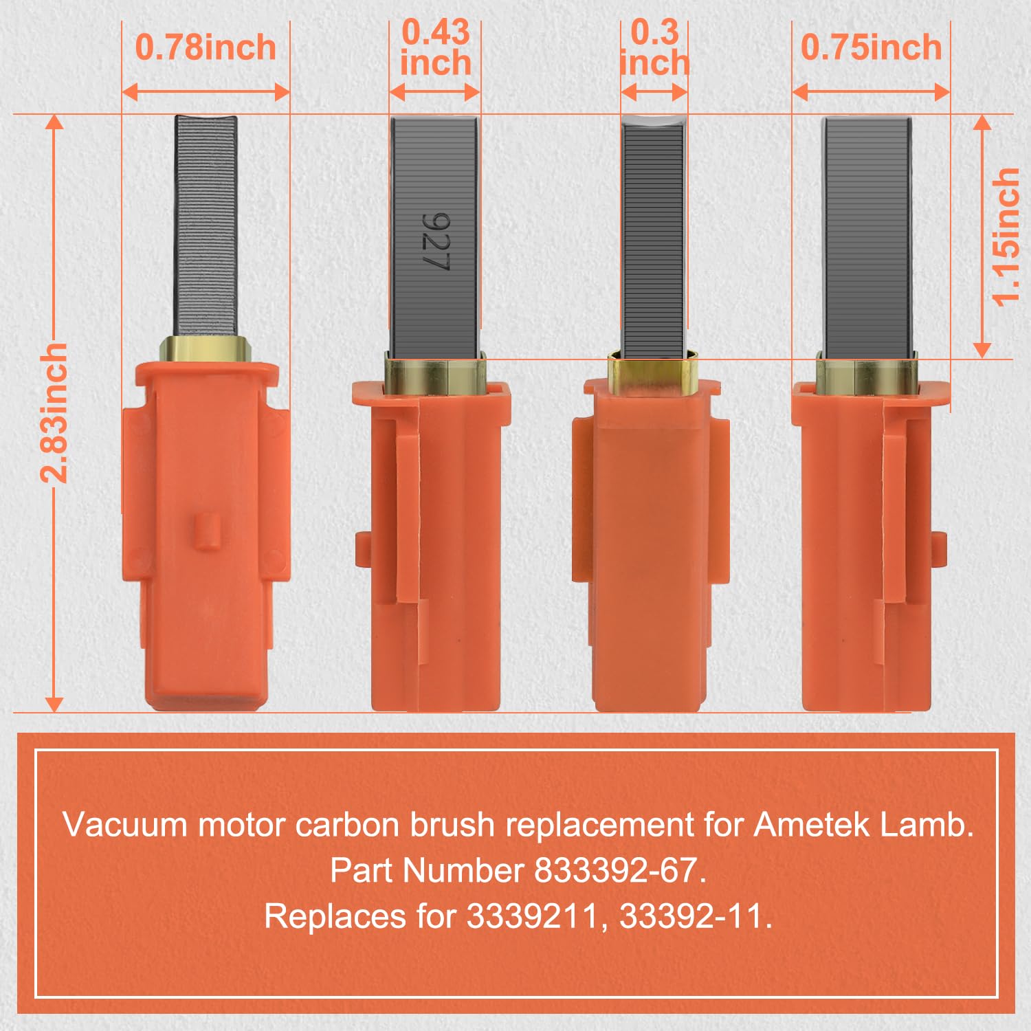 Ametek Lamb Motor Carbon Brushes - 2 Pack -5 Ametek Lamb Motor Carbon Brushes - 2 Pack -5