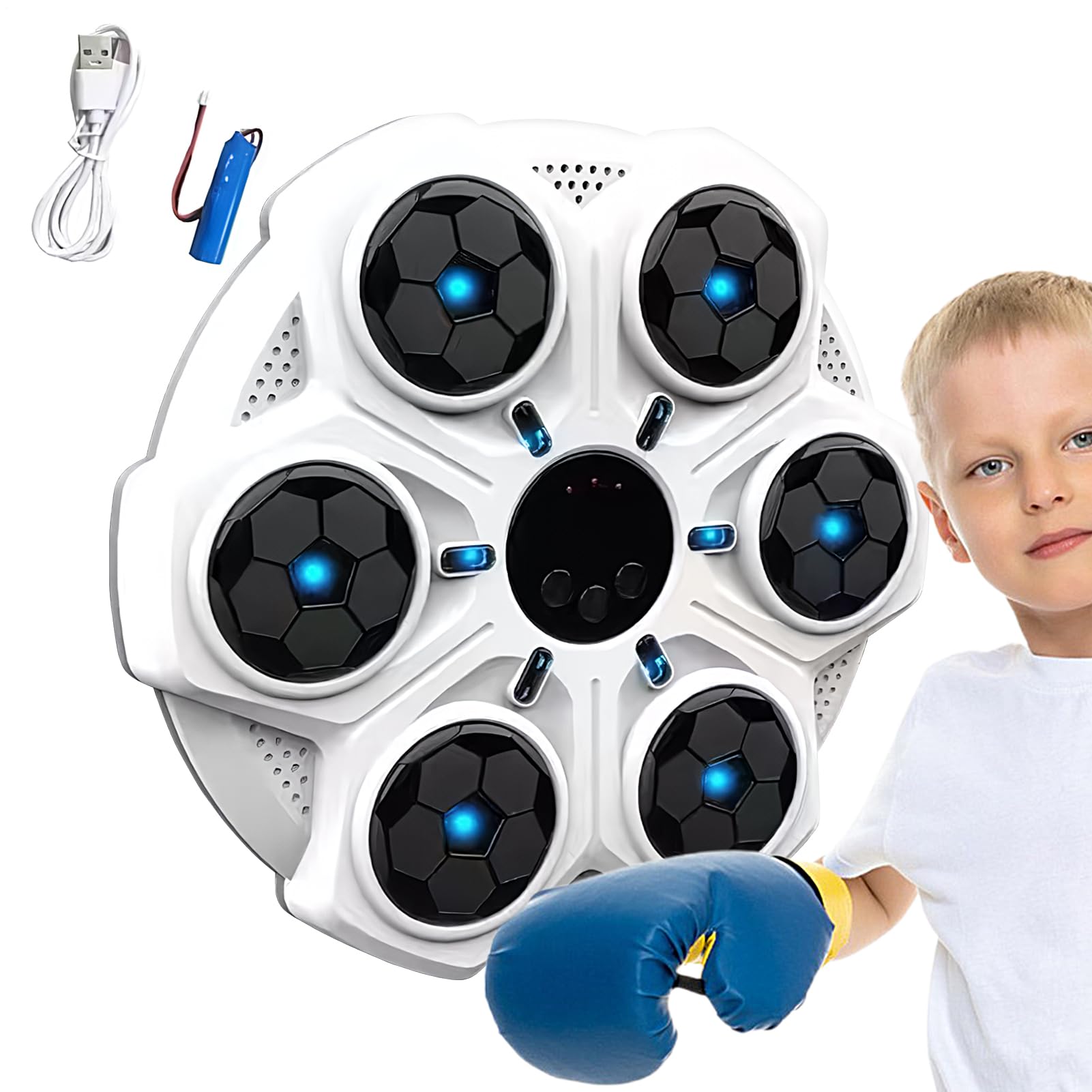 Pad di boxe a LED - Macchina di addestramento per punzonatura musicale con | Gioco di boxe ritmo elettronico, parete di reazione per la pratica del fitness, di bersaglio punch pad pe