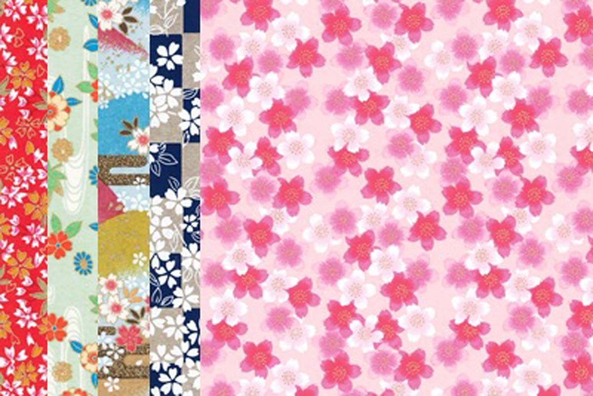 Washi Kawasumi Kyoto Yuzen Chiyogami Hand Dyed Paper 5.9in 5 Sheets
