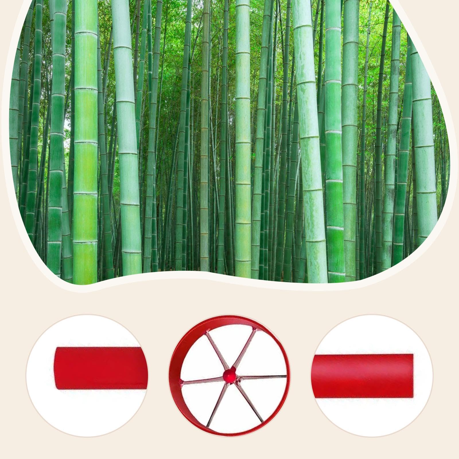 MagiDeal Divisor de Bambú Manual de 33 Cm de Largo, Fácil de Usar, Profesional para Jardinería, Resistente, Multiusos, Diámetro de 5 Pulgadas, 6 Cuchillas