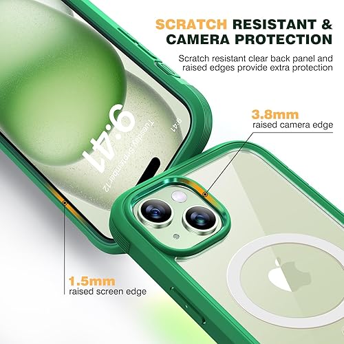 Miniatura 5 de Diaclara Funda magnética diseñada para iPhone 15, compatible con MagSafe protector de pantalla integrado sensible al tacto, antiarañazos, con