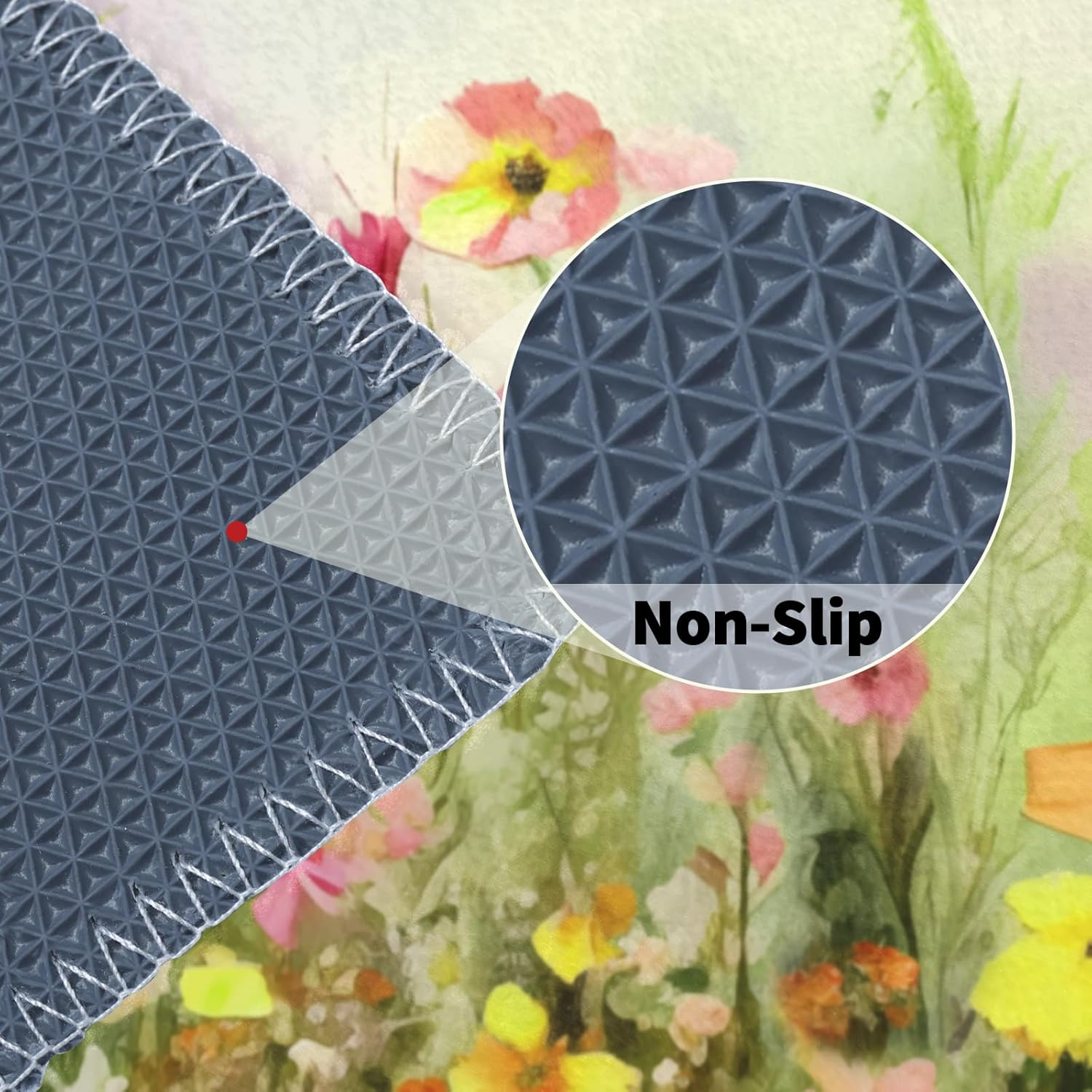 Spring Floral Bathroom Rug 32x20 Inch Watercolor Wildflower Butterfly Bath Mat Non Slip Low Pile Absorbent Machine Washable for Bedroom Shower Tub Sink