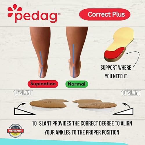 Miniatura 5 de pedag Correct Plus  Cuña alemana de 34 de longitud hecha a mano para sobresupinadores  Plantilla ortopédica de goma superior de cuero curtido