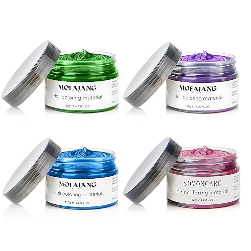 4 colores temporales color de pelo cera rosa púrpura azul verde peinado natural crema profesional colorante barro para hombres, mujeres niños fiesta