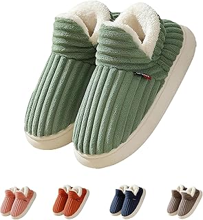 Chaussons Femme Hiver, Chausson Chaud Femme, Antidérapantes et Confortables en Peluche forme de pantoufles d'hiver et pelu...