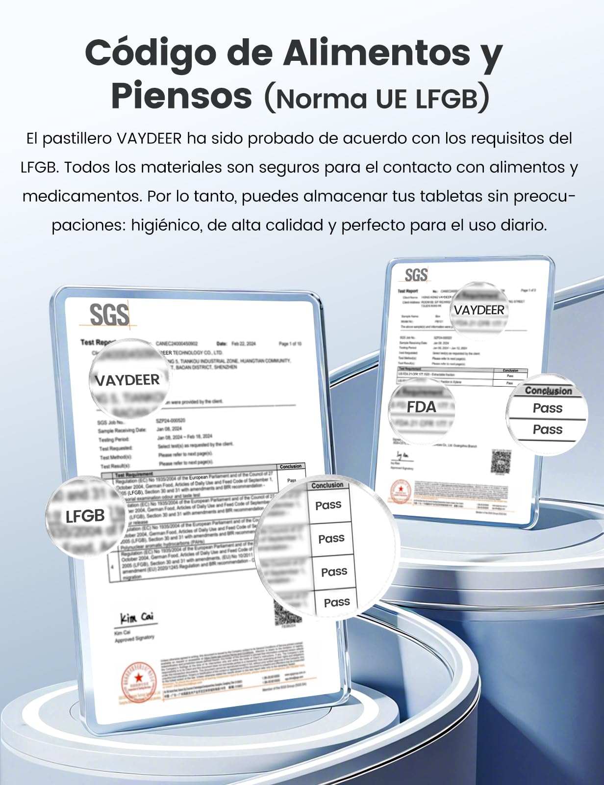 Vaydeer Pastillero Semanal 2 Tomas – Organizador Metálico 7 Días con Protección Anti-Humedad, Compartimentos Sellados AM/PM para Viaje, Vitaminas, Médicos (Plata Compacto)