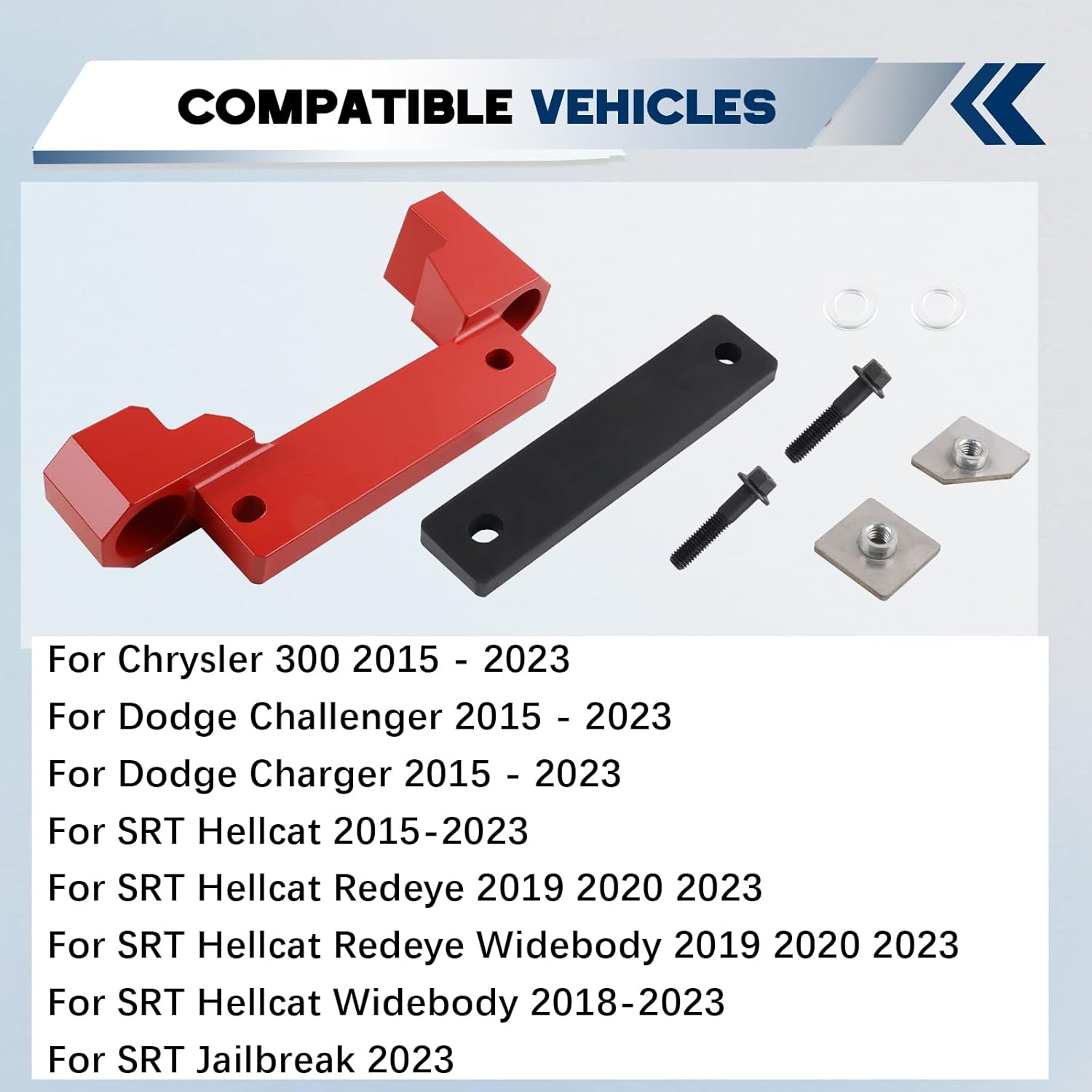 Billet Rear Differential Brace Compatible With Charger/Challenger/Scat Pack Redeye 2015-2023 (Red Finish)