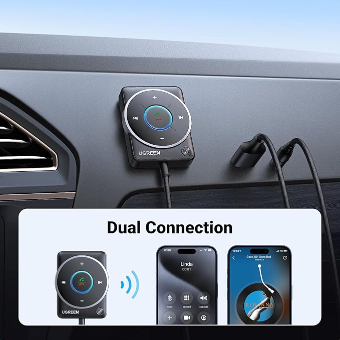 Adaptador Bluetooth 5.4 para Coche con Cable Trenzado miniatura 3