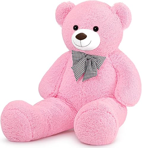 Oso de peluche gigante de tamaño real, oso de peluche rosa grande para niños y novia, oso de peluche suave para cumpleaños, día de San Valentín,