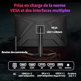 KTC Ecran 32 Pouces incurvé 1000R, 2K QHD (2560x1440p) 240Hz Ecran PC Gamer, 1ms MPRT, Adaptive Sync, 122% sRGB, 4000:1 Contraste, 2 x DP 1.4 (240Hz), 2 x HDMI 2.0 (144Hz), Support Tilt et VESA - 7