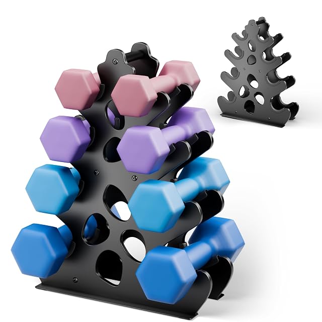 4 Tier Dumbbell Rack Weight Rack For Home Gym Dumbbell Stand for Free Weights