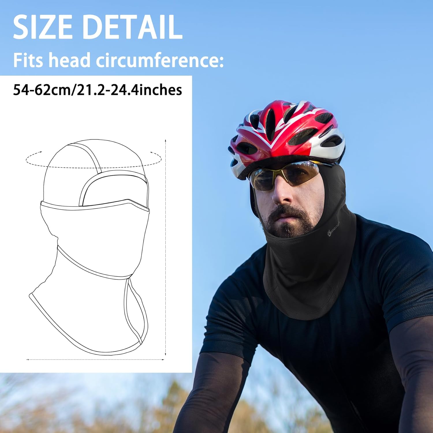 スキーマスク バラクラバ、可動式フェイスカバー 軽量 通気性 UVプロテクター フルカバー サイクリング オートバイ用