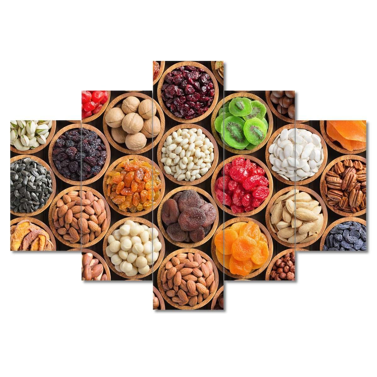Peinture imprimée sur toile Décoration murale 150 x 105 cm Fruits secs et noix N° H9560M_PC5H