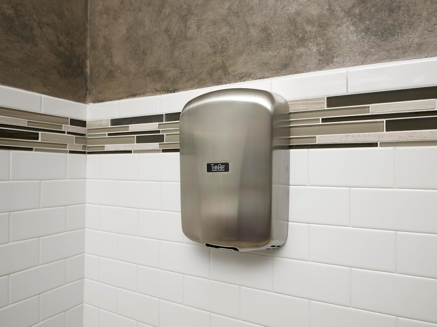 Slim Profile, ADA-Compliant Excel Dryer ThinAir Hand Dryer, Automatic, Surface-Mounted, Hand Dryer, Brushed Stainless Steel Cover, 208-277V 50/60 Hz, TA-SB-208-277V