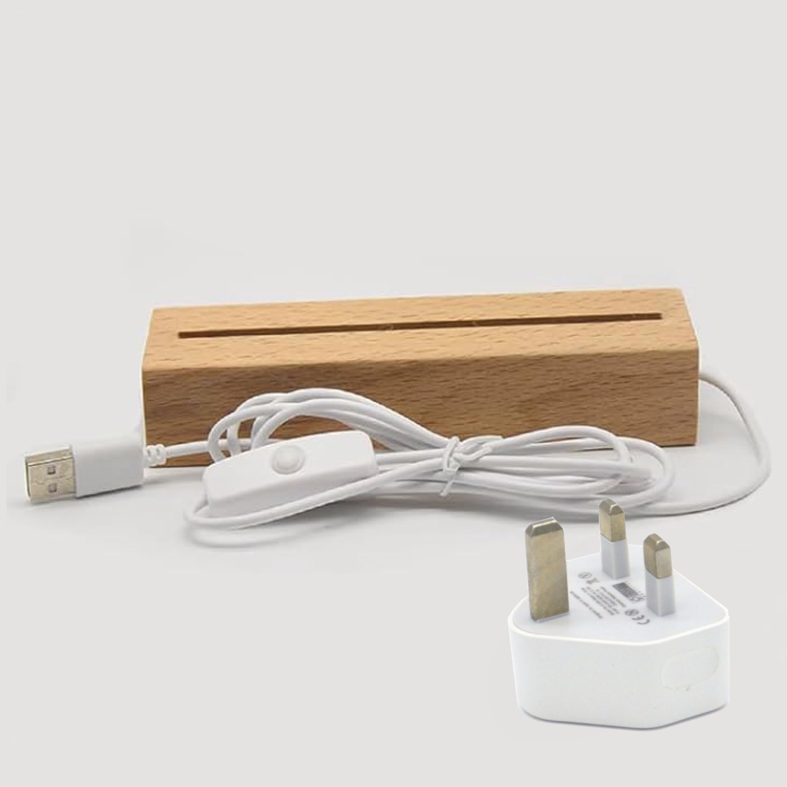 PB TECH LED Light Base for Acrylic Plaque β Wooden Base with Warm Glow β Replacement Stand for Custom Spotify Plaque (Wooden Base with Warm Light (With 5W Adapter))