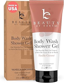 Sponsored Ad - Vanilla Coconut Natural Shower Gel Body Wash - USA Made with Organic Ingredients, Moisturizing Natural Body...