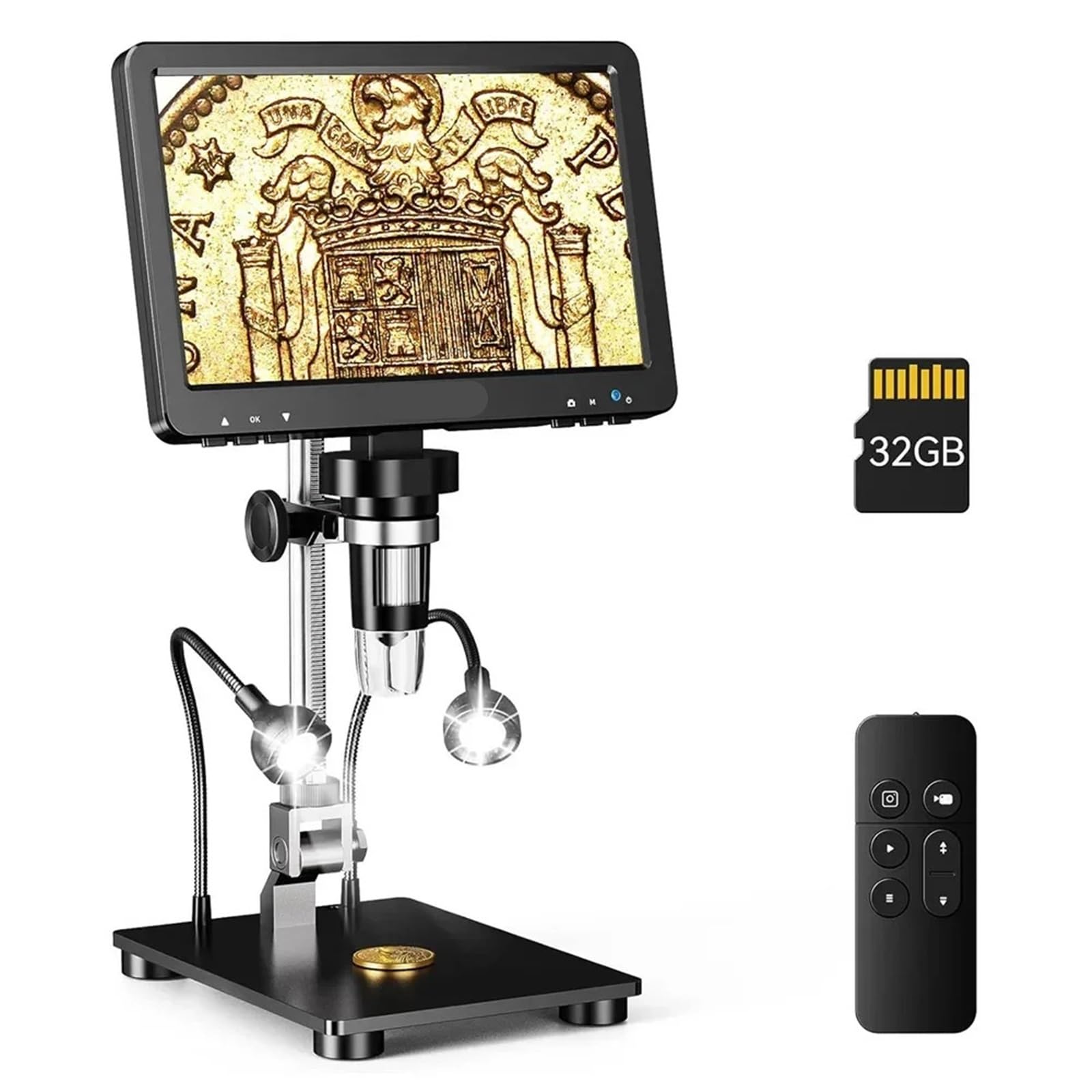 Digitales Mikroskop. Digitalmikroskop 7" 1200X Mit IPS-Bildschirm, 1080P 16MP Tragbar