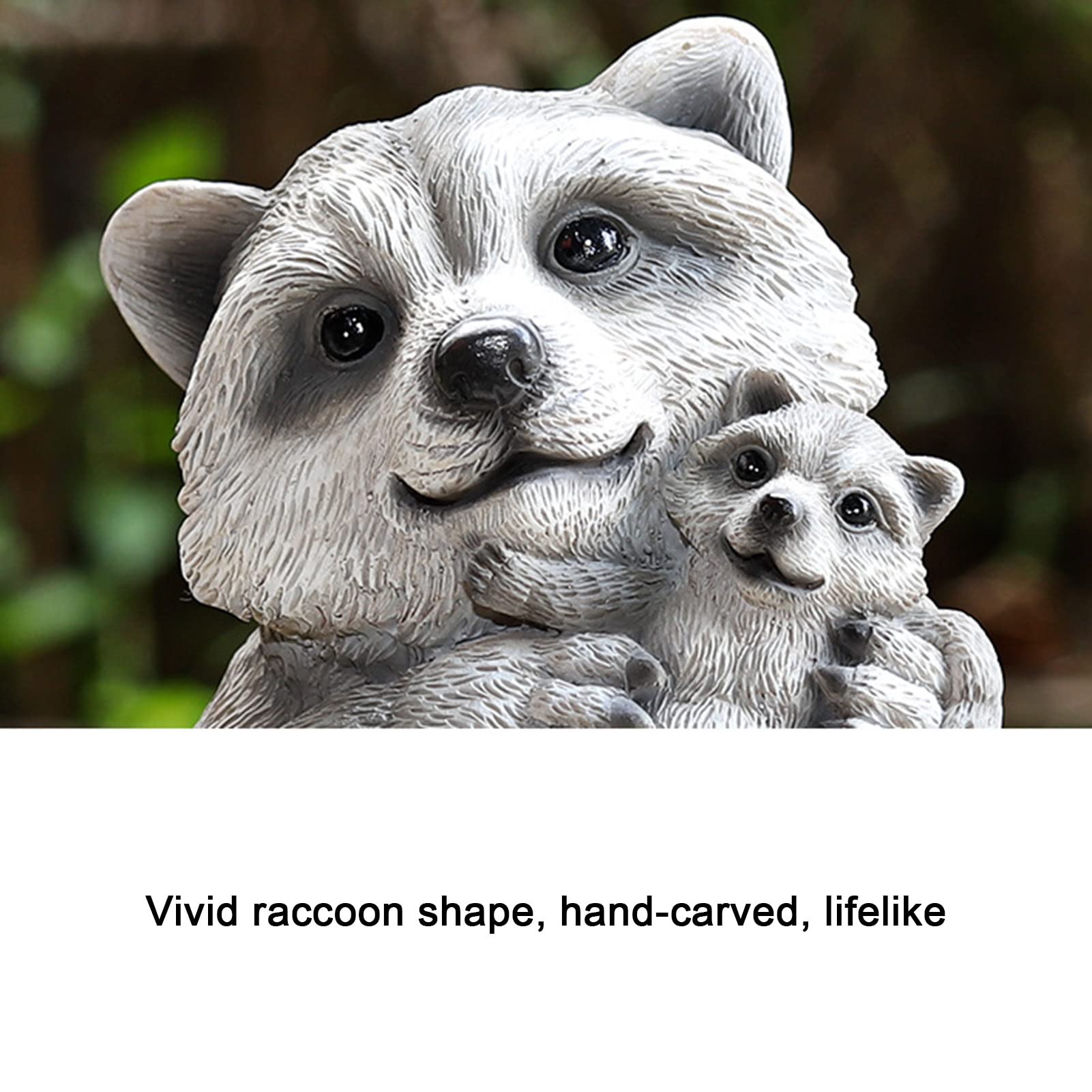 Statue Raton Laveur Panneau Bienvenue – Figurine Résine Jardin Ornement Mignon Et Charmant Pour Pelouse