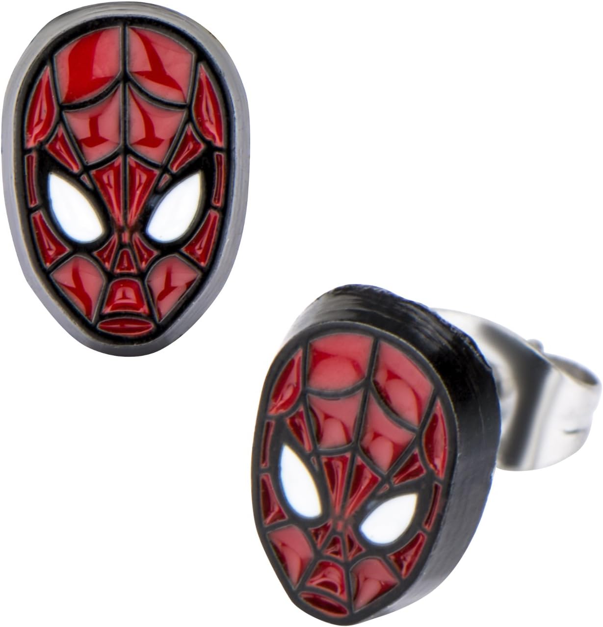 Marvel Spider-Man Face Front Stud Earrings