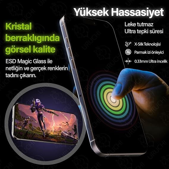Epro iPhone 12 Pro Max (6.7'') ile Uyumlu Ekran Koruyucu, Ahize Korumalı Toz Önleyici Tam Kaplama, Hizalama Aparatlı Kolay Kurulum, Toz Bırakmayan Uygulama, Darbelere Karşı Ekstra Güçlü Cam
