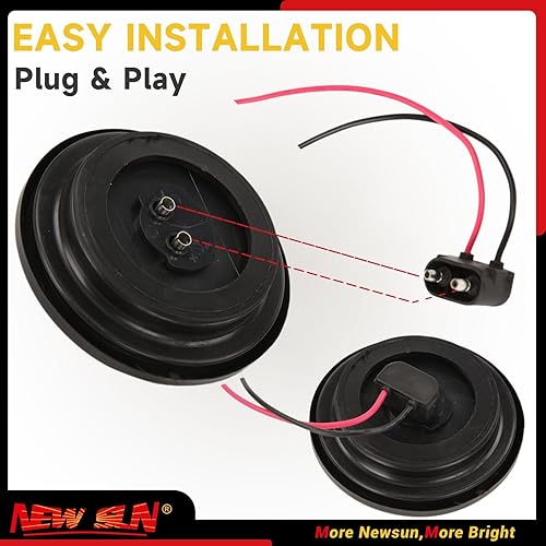 Miniatura 5 de NEW SUN Premium luces LED redondas de 2.5 pulgadas para remolque, 13 luces LED laterales, kits de luces de despeje con arandela y enchufe de 2 pines