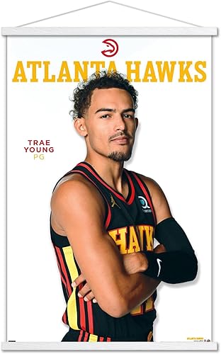 Trends International NBA Atlanta Hawks - Trae Young Feature Series 23 Wall Poster with Magnetic Frame