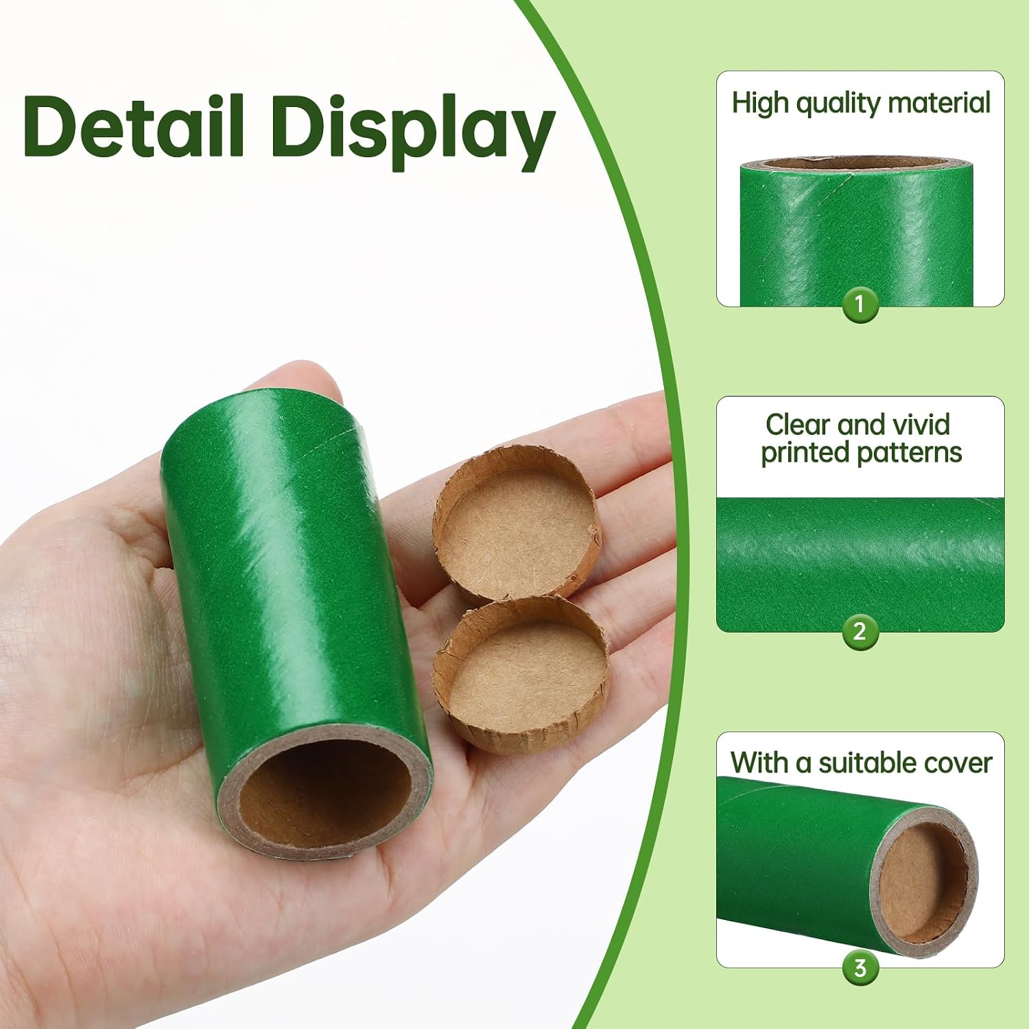 Faccito 50 Pcs Green Cardboard Tubes for Craft 1"x2-1/2"x3/25"