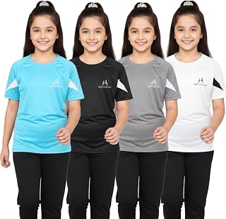 MIST N FOGG Girls Polyester Sports T Shirt (Pack of 4) Price In India