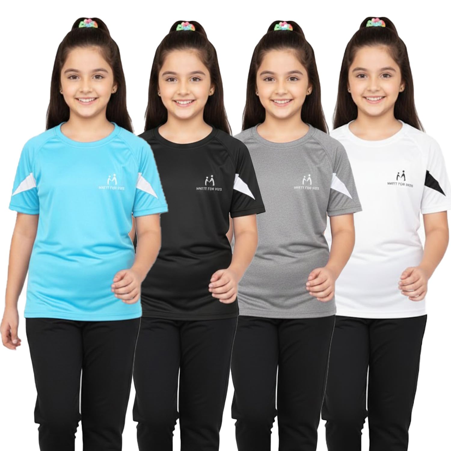 MIST N FOGG Girls Polyester Sports T Shirt (Pack of 4)-image-27