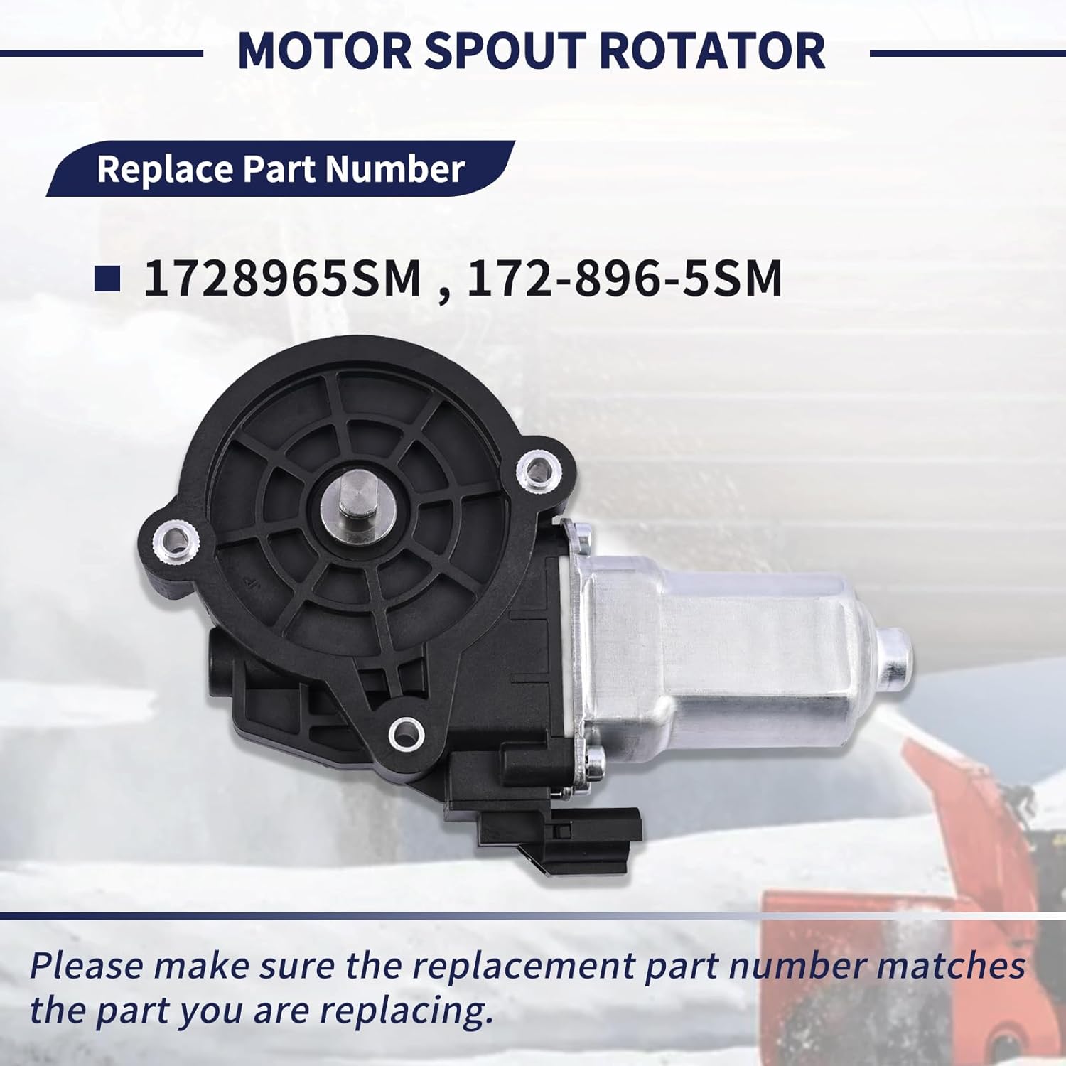 Motor Spout Rotator 1728965SM 172-896-5SM Compatible with Murray/Simplicity Spout Rotator Chute Motor Snowblower Snowthrower, Snowblower Spout Rotator Chute Motor