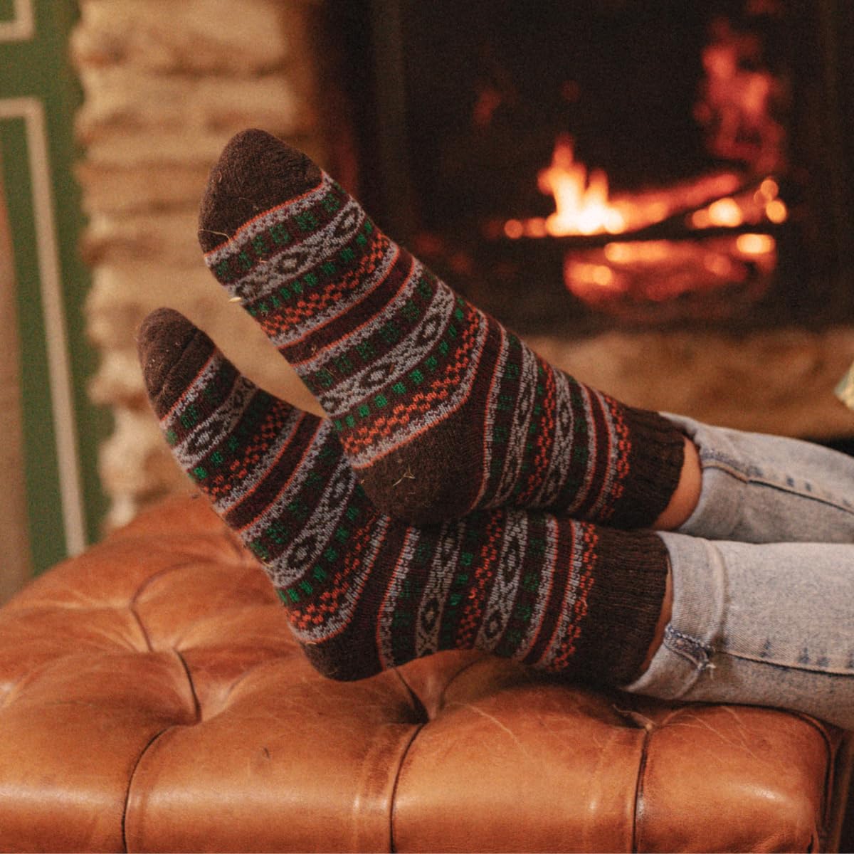 NORDIC Socks 2 Paar Merino Wollsocken für Männer & Frauen, Wintersocken, Warme socken, Weich und Bequem