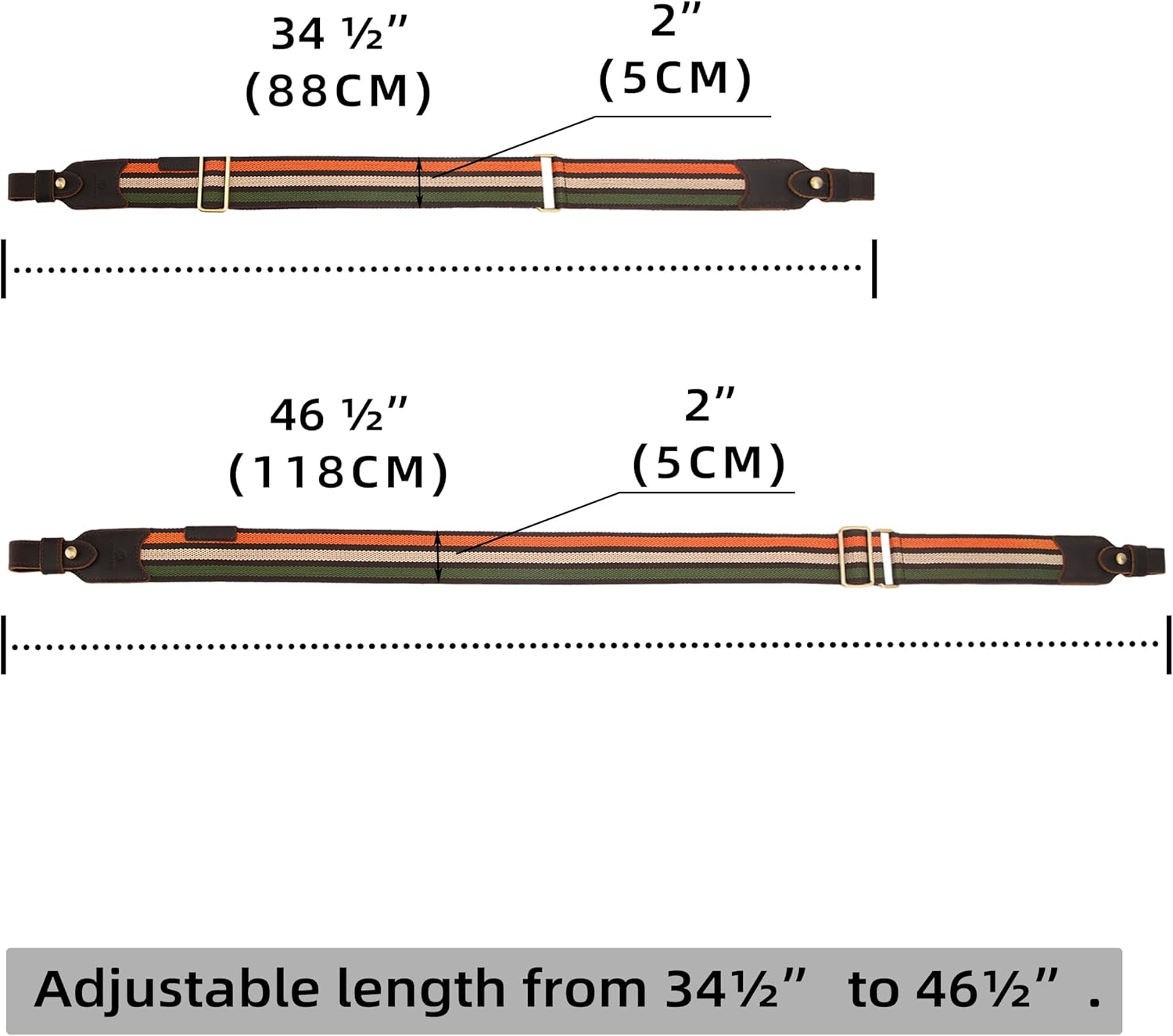 WAYNE'S DOG Cotton Leather Ammo Holder Rifle Sling Adjustable Hunting Gun Strap with Swivels