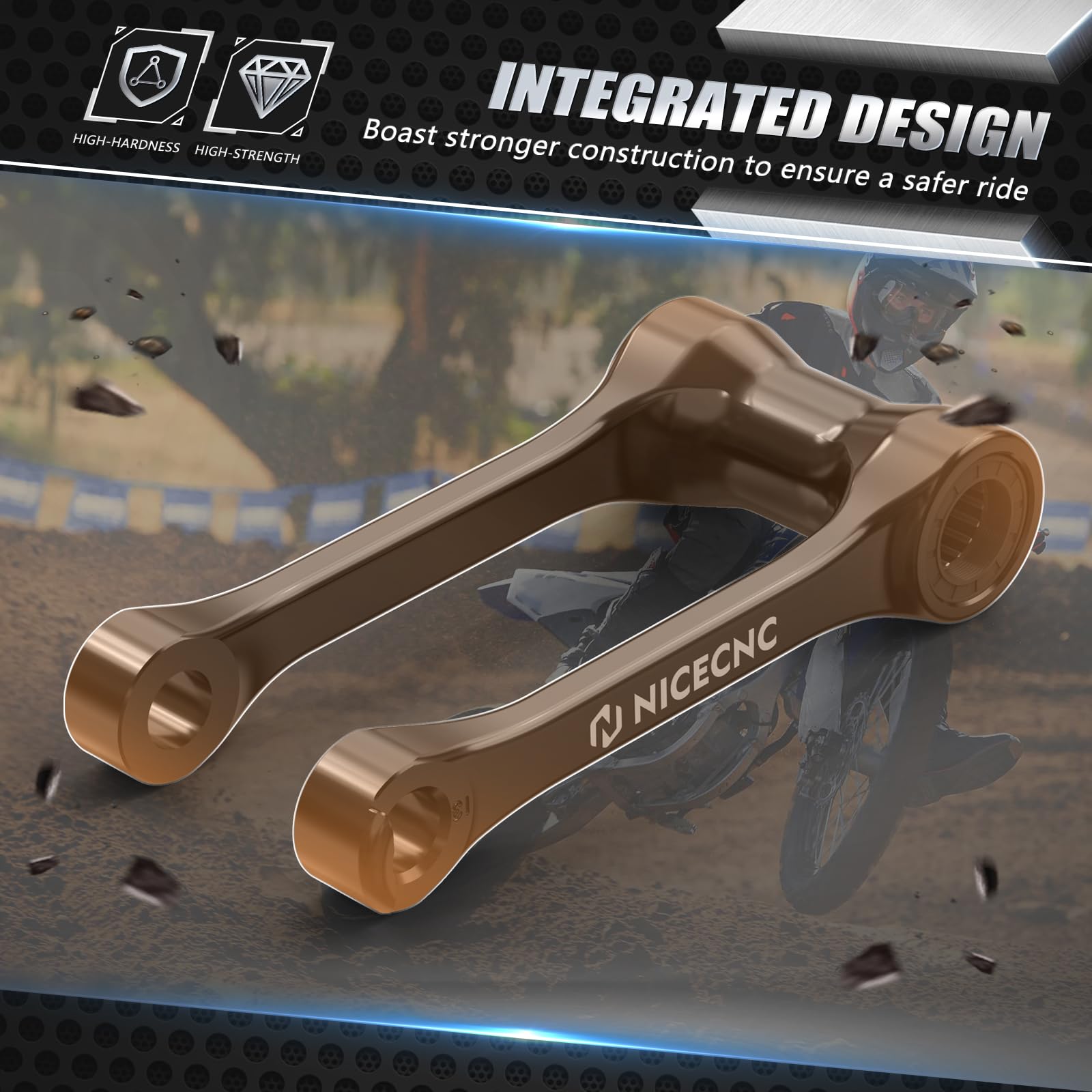 NICECNC - Link di sospensione posteriore inferiore nero compatibile con Yamaha YZ 250 FX 2020-2025 YZ 450 FX 2019-2025, WR 450 F 2016-2025, vedere compatibilità
