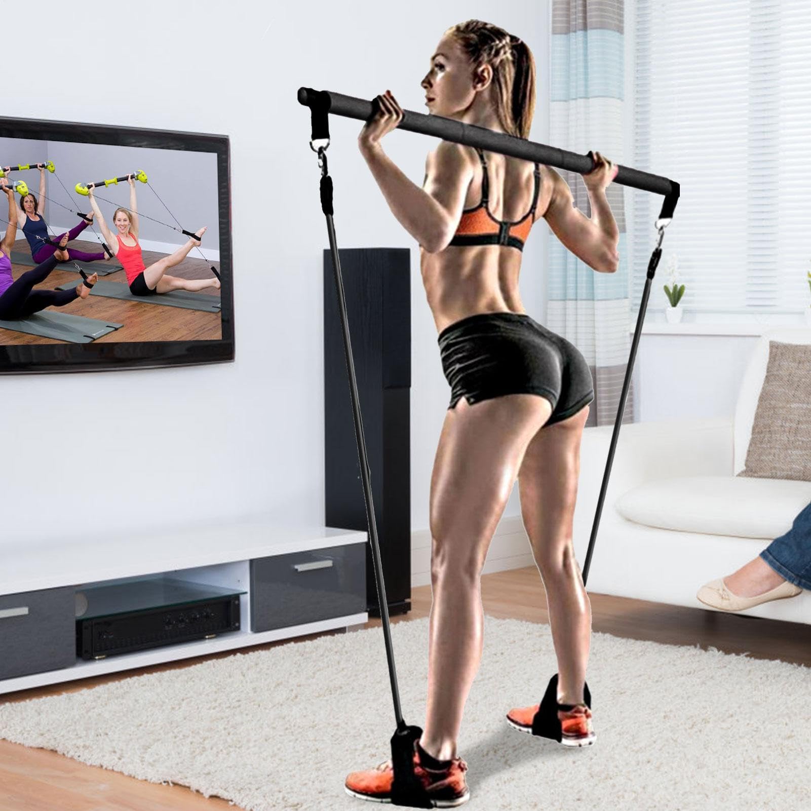 Pilates Equipment Set - Multifunktionales Pilates mit Widerstandsbändern | Home Gym Workout Gear für Frauen | Ganzkörper-Krafttraining, Yoga