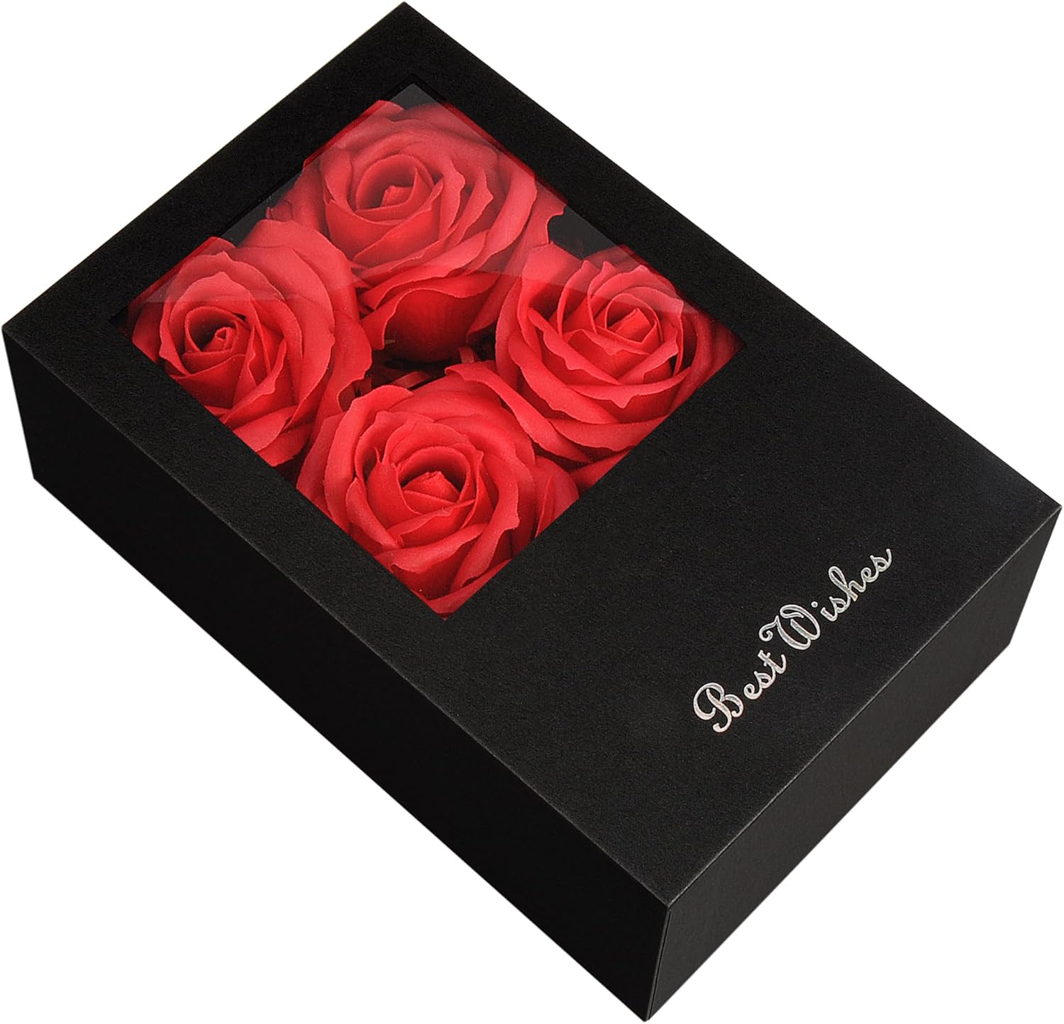 Money Box for Cash Gift Pull, Money Gift Boxes for Cash on Birthday, Christmas, Graduation, Mother's Day, for Husband, Wife, Girlfriend, Mother With Soap Rose Flower and Greeting Cards (Black+Red) - Image 2