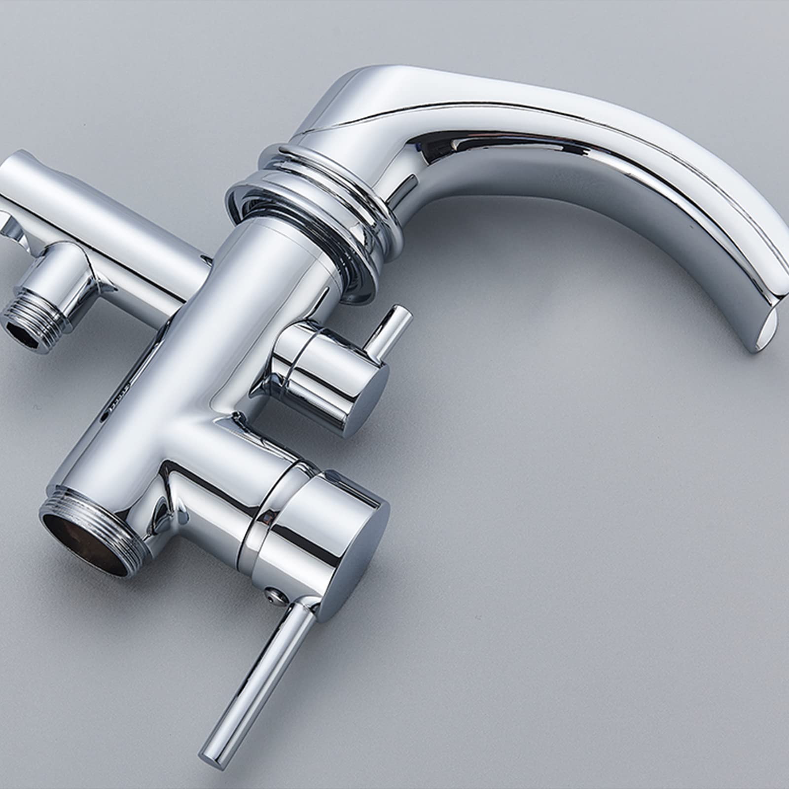 grifo de ducha, Ducha de mano cascada grifo bañera mezclador ducha baño(Chrome)